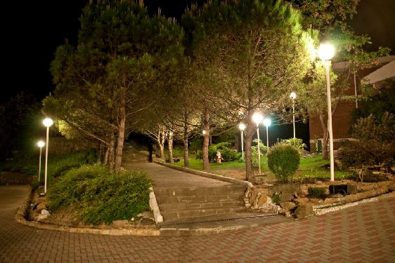 При санаториях есть парки, где отдыхающие могут совершать вечерние прогулки