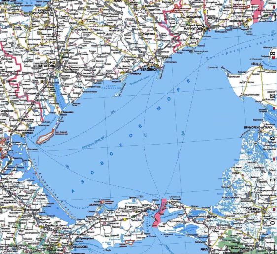 Найдите российские курортные города и посёлки на карте Азовского моря