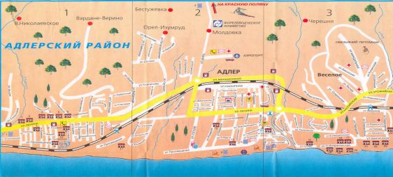 Карта улиц Адлеровского района