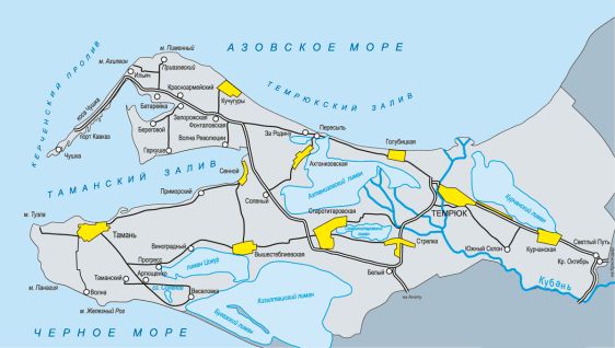 Карте Темрюкского региона
